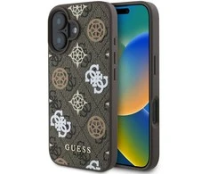 Guess PU 4G Peony MagSafe Apple iPhone 16 dėklas telefonui rudos spalvos