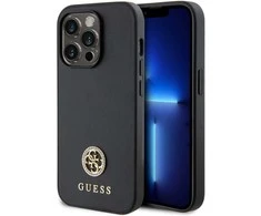 Dėklas GUESS GUHCP15LPS4DGPK IPHONE 15 PRO 6.1 "Juodas/Juodas HARDCASE STRASS METAL LOGO