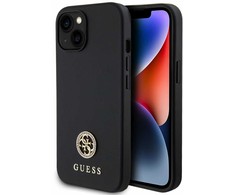 Dėklas GUESS GUHCP15SPS4DGPK IPHONE 15/14/13 6.1 "Juodas / Juodas HARDCASE STRASS METAL LOGO