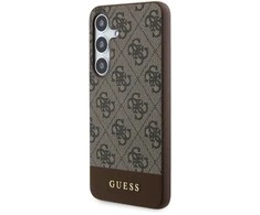 Samsung Galaxy S24 Plus Guess dėklas 4G Stripe Collection (GUHCS24MG4GLBR) rudos spalvos