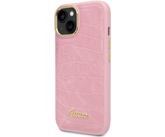 Dėklas GUESS GUHCP14SHGCRHP IPHONE 14/15/13 6.1 "Rožinis / Rožinis HARDCASE CROCO COLLECTION
