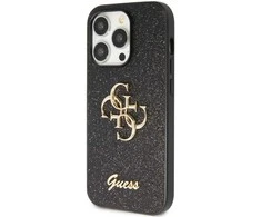 Dėklas GUESS GUHCP15XHG4SGK IPHONE 15 PRO MAX 6.7 "Juodas/Juodas HARDCASE GLITTER SCRIPT BIG 4G