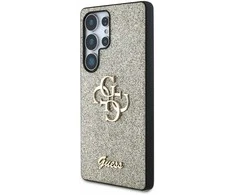 GUESS dėklas skirtas Samsung Galaxy S25 Ultra GUHCS25LHG4SGD (Fixed Glitter Big 4G) aukso spalvos