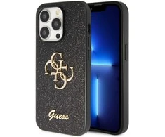 Dėklas GUESS GUHCP15XHG4SGK IPHONE 15 PRO MAX 6.7 "Juodas/Juodas HARDCASE GLITTER SCRIPT BIG 4G