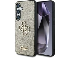 GUESS dėklas skirtas Samsung Galaxy S25 GUHCS25SHG4SGD (Fixed Glitter Big 4G) aukso spalvos