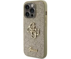 Dėklas GUESS GUHCP15LHG4SGD IPHONE 15 PRO 6.1 "GOLD/GOLD HARDCASE GLITTER SCRIPT BIG 4G