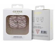 „Guess“ dėklas, skirtas „AirPods Pro 2 GUAP2PGCE4CP“, rožinis „Gcube Classic Gold Logo W/Charm“