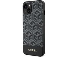 Guess telefono dėklas iPhone 14 6,1 GUHMP14SHGCFSEK juodas hard telefono dėklas GCube Stripes MagSafe