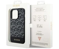 Dėklas GUESS GUHMP15LHGCFSEK IPHONE 15 PRO 6.1 "Juodas/Juodas HARDCASE GCUBE STRIPES MAGSAFE