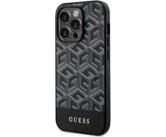 Guess GUHMP15XHGCFSEK Apple iPhone 15 Pro Max 6.7″ juodos spalvos kietas dėklas GCube Stripes MagSafe