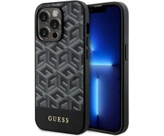 Dėklas GUESS GUHMP15LHGCFSEK IPHONE 15 PRO 6.1 "Juodas/Juodas HARDCASE GCUBE STRIPES MAGSAFE
