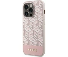Apple iPhone 14 Pro Guess dėklas GCube Stripes MagSafe (GUHMP14LHGCFSEP) rožinės spalvos