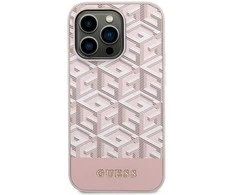 Apple iPhone 14 Pro Guess dėklas GCube Stripes MagSafe (GUHMP14LHGCFSEP) rožinės spalvos