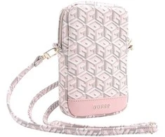Guess krepšys su užtrauktuku GCube Bottom Stripe (GUWBZPGCSPGP) rožinės spalvos