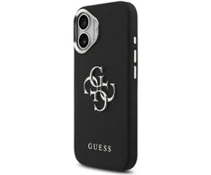 „Guess Grained Big 4G Classic“ logotipo dėklas, skirtas iPhone 17 - juodas