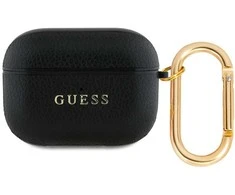 Guess PU Grained Classic Logo Apple AirPods Pro dėklas jūsų ausinėms juodos spalvos