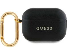 Guess PU Grained Classic Logo Apple AirPods Pro 2 dėklas jūsų ausinėms juodos spalvos