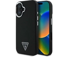 Guess Grained Triangle MagSafe case Apple iPhone 16 – dėklas telefonui juodos spalvos