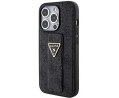Apple iPhone 15 Pro Max Guess Hardcase Grip Stand 4G Triangle Strass (GUHCP15XPGS4TDK) telefono dėklas juodos spalvos