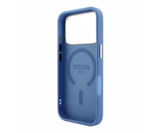 Guess Embossed 4G Classic MagSafe dėklas skirtas iPhone 18 Pro / iPhone 17 Pro mėlynas