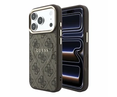 Guess Embossed 4G Classic MagSafe dėklas skirtas iPhone 18 Pro Max / iPhone 17 Pro Max ruda