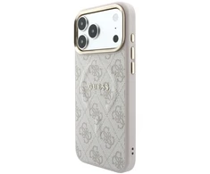 Guess Embossed 4G Classic MagSafe Dėklas skirtas iPhone 18 Pro / iPhone 17 Pro Rožinė