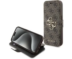 Guess 4G Metal Logo Apple iPhone 15 Pro - dėklas telefonui rudos spalvos