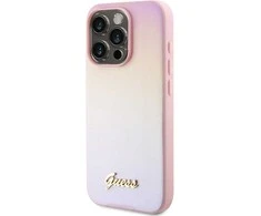 Dėklas GUESS GUHCP15LPSAIRSP IPHONE 15 PRO 6.1 "Rožinis/Rožinis HARDCASE SAFFIANO IRIDESCENT SCRIPT