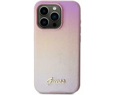 Dėklas GUESS GUHCP15XPSIS IPHONE 15 PRO MAX 6.7 "Rožinis/Rožinis HARDCASE SAFFIANO IRIDESCENT SCRIPT