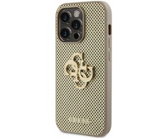Dėklas GUESS GUHCP15LPSP4LGD IPHONE 15 PRO 6.1 "GOLD/GOLD HARDCASE PERFORATED 4G GLITTER