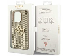 Dėklas GUESS GUHCP15LPSP4LGD IPHONE 15 PRO 6.1 "GOLD/GOLD HARDCASE PERFORATED 4G GLITTER