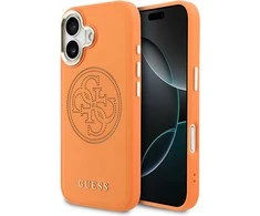 Guess PU Perskirtasated 4G dėklas skirtas Apple iPhone 17 oranžinės spalvos