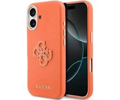 Guess PU Resin Logo dėklas skirtas Apple iPhone 17 Oranžinis