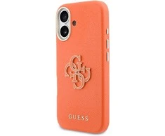 Guess PU Resin Logo dėklas skirtas Apple iPhone 17 Oranžinis