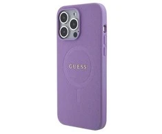 Dėklas GUESS GUHMP15LPSAHMCU IPHONE 15 PRO 6.1 "PURPLE/PURPLE HARDCASE SAFFIANO MAGSAFE