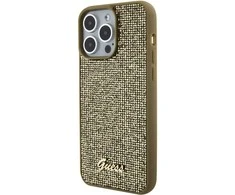 GUESS GUHCP15XPMSDGSD IPHONE 15 PRO MAX 6.7" AUKSINIS/AUKSINIS KIETAS DĖKLAS DISCO METAL SCRIPT
