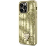 Guess telefono dėklas iPhone 14 Pro Max 6,7 GUHCP14XHDGTPD auksinis dėklas Rhinestone Triangle