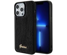 Dėklas GUESS GUHCP15LPSFDGSK IPHONE 15 PRO 6.1 "Juodas/Juodas HARDCASE SEQUIN SCRIPT METAL