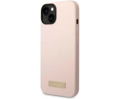 Dėklas GUESS GUHMP14MSBPLP IPHONE 14 PLUS / 15 PLUS 6.7 "Rožinis / Rožinis HARD CASE SILICONE PLATE MAGSAFE LOGO