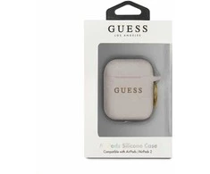 Guess GUACCSILGLLP AirPods dėklas rožinės spalvos silikoninis Glitter