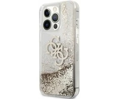 Apple iPhone 13 Pro Max Guess Hardcase 4G Big Liquid Glitter (GUHCP13XLG4GGO) telefono dėklas aukso spalvos
