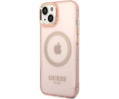 Dėklas GUESS GUHMP14MHTCMP IPHONE 14 PLUS / 15 PLUS 6.7 "Rožinis / Rožinis HARD CASE GOLD OUTLINE TRANSLUENT MAGSAFE