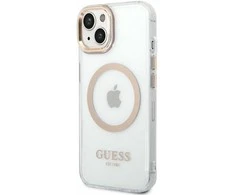 Dėklas GUESS GUHMP14MHTMD IPHONE 14 PLUS / 15 PLUS 6.7 "GOLD / GOLD HARD CASE METAL OUTLINE MAGSAFE