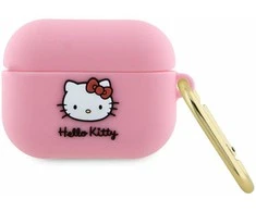 Apple AirPods Pro 1 Hello Kitty Silicone 3D Kitty Head (HKAP3DKHSP) dėklas ausinėms rožinės spalvos