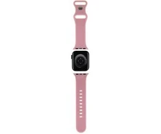 Apyrankė Apple Watch 1 / 2 / 3 / 4 / 5 / 6 / SE / 7 / 8 (38 / 40 / 41 mm) Hello Kitty Strap Silicone Kitty Head (HKAWMSCHBLP) rožinės spalvos