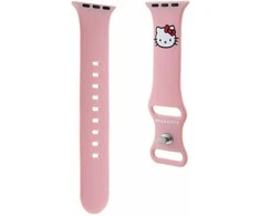 Apyrankė Apple Watch 1 / 2 / 3 / 4 / 5 / 6 / SE / 7 / 8 (38 / 40 / 41 mm) Hello Kitty Strap Silicone Kitty Head (HKAWMSCHBLP) rožinės spalvos