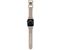 Apyrankė Apple Watch 1 / 2 / 3 / 4 / 5 / 6 / SE / 7 / 8 (38 / 40 / 41 mm) Hello Kitty dirželis silikoninis kitty galva (HKAWMSCHBLE) smėlio spalvos