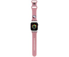 Apyrankė Apple Watch 1 / 2 / 3 / 4 / 5 / 6 / SE / 7 / 8 (38 / 40 / 41 mm) Hello Kitty Strap Silicone Kitty Head (HKAWMSCHBLP) rožinės spalvos