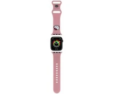 Apyrankė Apple Watch 1 / 2 / 3 / 4 / 5 / 6 / SE / 7 / 8 (38 / 40 / 41 mm) Hello Kitty Strap Silicone Kitty Head (HKAWMSCHBLP) rožinės spalvos