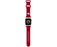 Apyrankė Apple Watch 1 / 2 / 3 / 4 / 5 / 6 / SE / 7 / 8 (38 / 40 / 41 mm) Hello Kitty Strap Silicone Kitty Head (HKAWMSCHBLR) raudonos spalvos